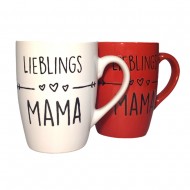 Dunelm Lieblings Mama Mug, Assorted Colors, White, Red