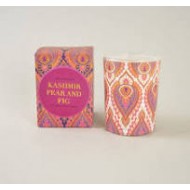 Dunelm India Round Glass Wax Filled Pot, Kashmir Pear & Fig Scent, 380gms