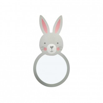 Dunelm MDF Bunny With Acrylic Mirror, 36x18cm, Grey