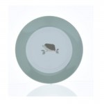 Dunelm Hedgehog Design Porcelain Side Plate, 19cm White/Green