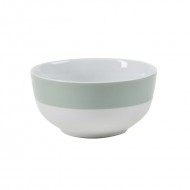 Dunelm Hedgehog Design Porcelain Rice Bowl, 14.5 cm White/ Green