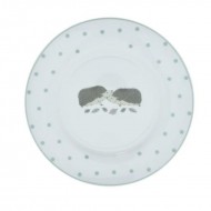 Dunelm Hedgehog Porcelain Side Plate Sold Per Piece- White/Green 19cm