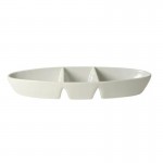 Dunelm Oval 3 Dip Platter, Purity White, 35cm