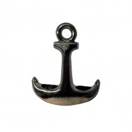 Dunelm  Stoneware Anchor Shaped Tea light Holder, Silver, 19.5 cm