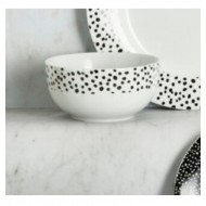 Dunelm Dotty Black Cereal Bowl, 14 cm