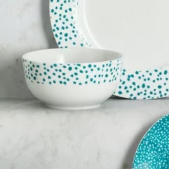 Dunelm Dotty Blue Cereal Bowl, 14 cm