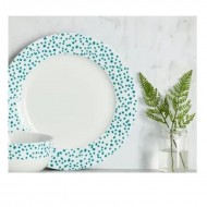 Dunelm Polka Dot Porcelain Dinner Plate-Teal, 10.5 inch