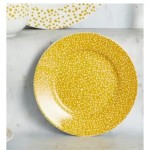 Dunelm Porcelain Polka Dot Side Plate, 19cm Ochre 