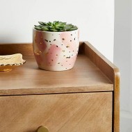 Dunelm Ceramic Abstract Plant Pot, Pink 14cm( Pot Only)