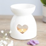 Dunelm White Ceramic Heart Oil Burner