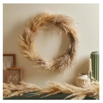 Dunelm Seasonal Pampas Wreath Natural, 35cm 