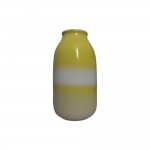 Dunelm Textured Stoneware Vase, Yellow, 21 cm