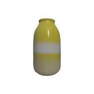 Dunelm Textured Stoneware Vase, Yellow, 21 cm