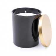 Candlelight Your Own Label Bespoke 300g Wax Filled Black and Gold Pot Honeysuckle Scent 