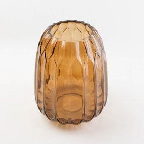 Shop quality Dunelm Amber Ridged Glass Vase, 19 cm in Kenya from vituzote.com Shop in-store or online and get countrywide delivery!