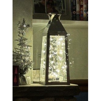 Dunelm Metal and Glass Lantern, 10 cm