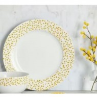 Dunelm Polka Dot Ochre Dinner Plate, 27 cm