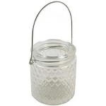 Dunelm Clear Ribbed Glass Tea Light Holder, 8 cm