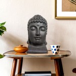 Rolin Budha Head Outdoor and Indoor Decoration - Fiber Concrete / 40 CM Height