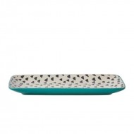 Dunelm Global Teal Platter, 23 cm