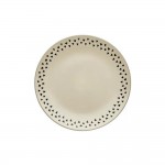 Dunelm Global Stoneware Dinner Plate, Grey/Cream 27cm