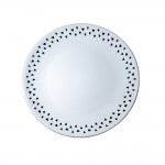 Dunelm Global Stoneware Dinner Plate, Grey/White, 27cm