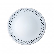 Dunelm Global Stoneware Dinner Plate, Grey/White, 27cm