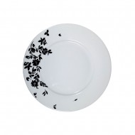 Dunelm Black Floral Porcelain Dinner Plate