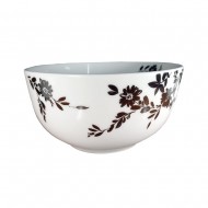 Dunelm Black Floral Porcelain Soup Bowl