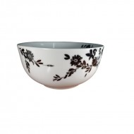 Dunelm Black Floral Porcelain Soup Bowl