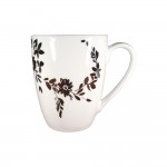 Dunelm Black Floral Porcelain Mug