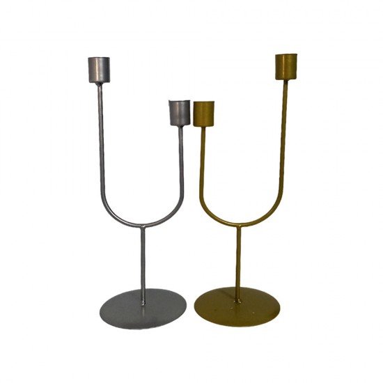 Shop quality Dunelm Curved Double Candle Holder, Assorted Color-Gold and Silver( Sold Per Piece), 29 cm in Kenya from vituzote.com Shop in-store or online and get countrywide delivery!