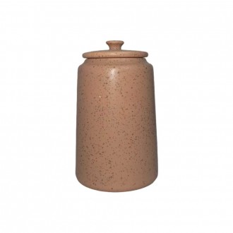 Dunelm Stoneware Speckled Canister, Brown, 19cm