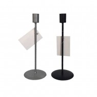 Dunelm Single Candle Stand, Assorted Color-Black and Silver( Sold Per Piece), 22 cm