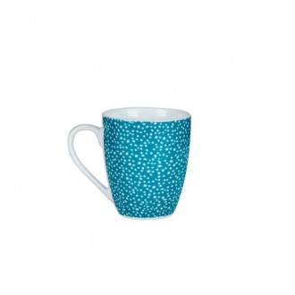 Dunelm Porcelain Polka Dot Mug-Teal