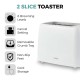 Tower  2 Slice Plastic Toaster White, 650W