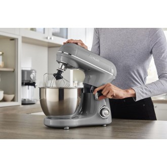 Swan  Retro Stand Mixer with 4L Stainless Steel Bowl, 8 Speed Settings, Pulse Function, 800W, Grey