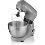 Swan  Retro Stand Mixer with 4L Stainless Steel Bowl, 8 Speed Settings, Pulse Function, 800W, Grey