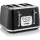 Swan Elegance 4 Slice Toaster with 7 Browning Levels, Defrost and Reheat functions, Anti-Jam and Cord Storage, 2100W, Black