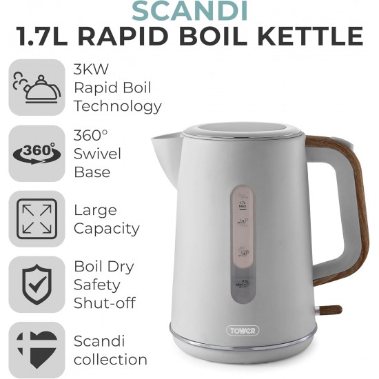 Shop quality Tower Scandi 3kW 1.7L Kettle Dove Grey with Wooden Accents in Kenya from vituzote.com Shop in-store or online and get countrywide delivery!