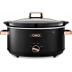 Tower Cavaletto 6.5 Litre Slow Cooker with 3 Heat Settings, Removable Cookpot and Cool Touch Handles, Black and Rose Gold