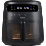 Tower, Vortx Vizion 6L Air Fryer with Colour Digital Display, Digital Control Panel & 7 One-Touch Pre-Sets, 1750W, Black