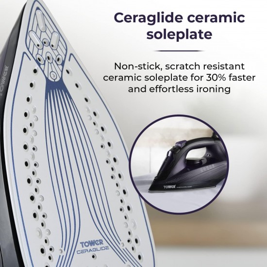 Shop quality Tower CeraGlide Ultra Speed Iron with Ceramic Soleplate Variable Steam Function, 2600W, Purple in Kenya from vituzote.com Shop in-store or online and get countrywide delivery!