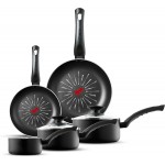 Tower SmartStart Classic 5 Piece Cookware Set with Easy Clean Aeroglide Non-Stick Coating, Black