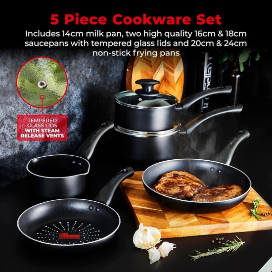 Shop quality Tower SmartStart Classic 5 Piece Cookware Set with Easy Clean Aeroglide Non-Stick Coating, Black in Kenya from vituzote.com Shop in-store or online and get countrywide delivery!