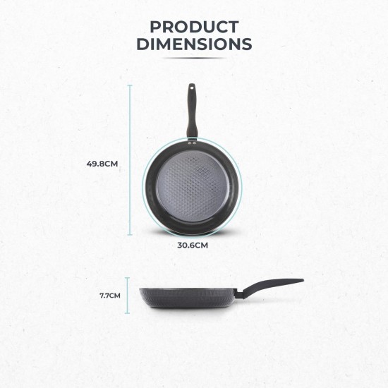 Shop quality Tower Diamo Frying Pan with Black Diamond Ceramic Non-Stick Coating & Softtex Handle, Aluminium, 30cm, Black in Kenya from vituzote.com Shop in-store or online and get countrywide delivery!