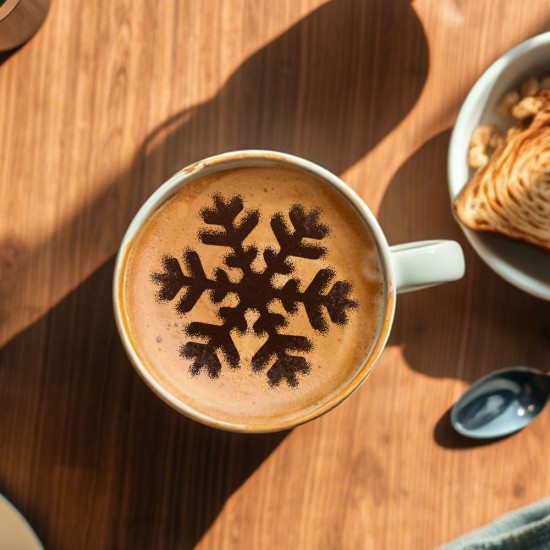 Coffee Top Stainless Steel Stencil, Snowflakes
