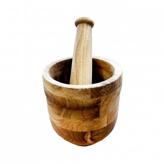 Sunny Daze Handcrafted Meru Oak Mortar & Pestle