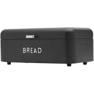  Home Basics Kitchen Counter Soho Metal Bread Box, Black