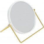 Home Basics Double Sided 8" Round Vanity Cosmetic Mirror, Matte Gold